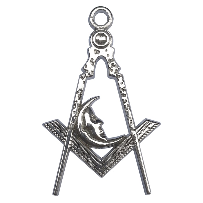 Square and compasses with the moon — jewel of the Junior Deacon